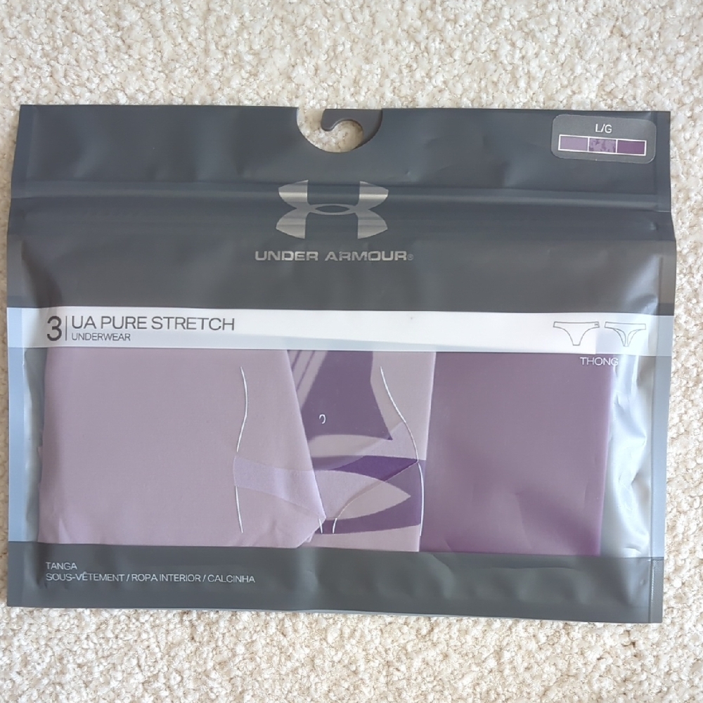 3 Pack Under Armour Lavender Thong Underwear